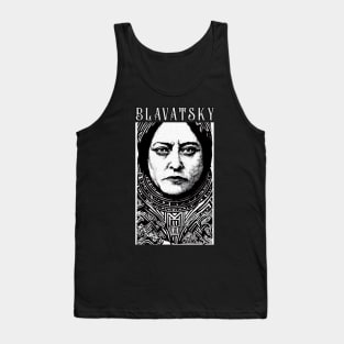 Madame Helena P Blavatsky Esoteric Blockprint Design Tank Top